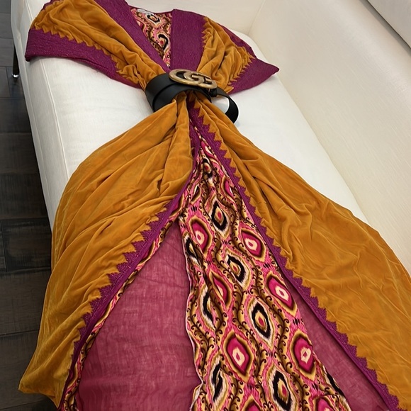 SILKY VELVET MAXI CARDIGAN DRESS FREE SIZE - Picture 6 of 13